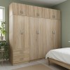 Ντουλάπα εξάφυλλη με πατάρι Athos I pakoworld sonoma 240x42x240εκ