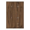 Ντουλάπα τρίφυλλη με συρτάρια Royal pakoworld καρυδι-oak 150x58x230εκ