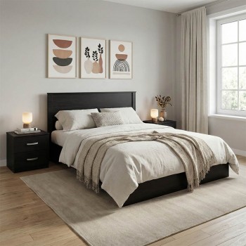 Σετ Κρεβατοκάμαρας Athos Wenge με Κρεβάτι 140x200εκ Σετ 3τεμ