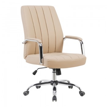 Καρέκλα γραφείου διευθυντή Mido pakoworld pu cappuccino 58x71x100-106εκ