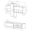 Σύνθετο σαλονιού Torania pakoworld sonoma-λευκό 185x37x145εκ