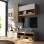 Σύνθετο σαλονιού Torania pakoworld sonoma-λευκό 185x37x145εκ