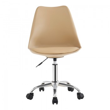 Καρέκλα γραφείου εργασίας Gaston II pakoworld pp-pu cappuccino 48x57x77-90εκ
