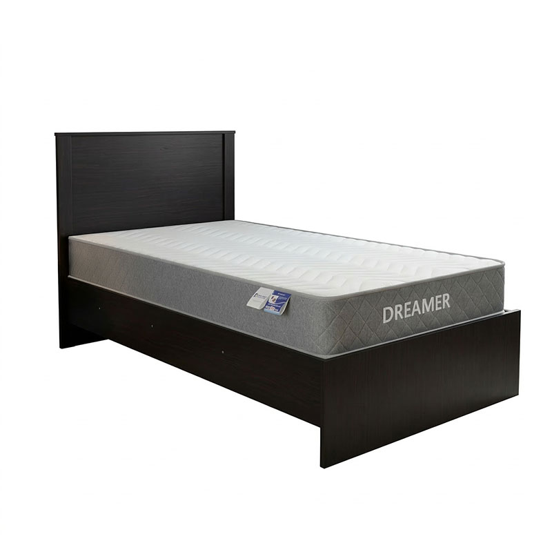 Κρεβάτι με στρώμα Athos-Dreamer pakoworld wenge 90x190εκ