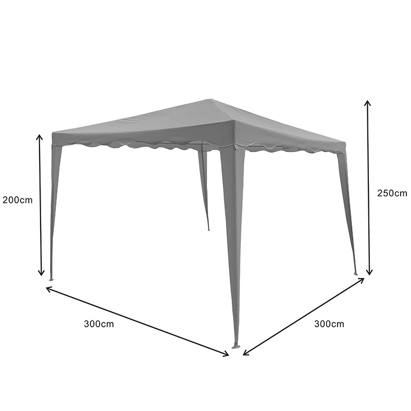 Κιόσκι Gazebo pakoworld μεταλλικός σκελετός - ύφασμα μπεζ 3x3m