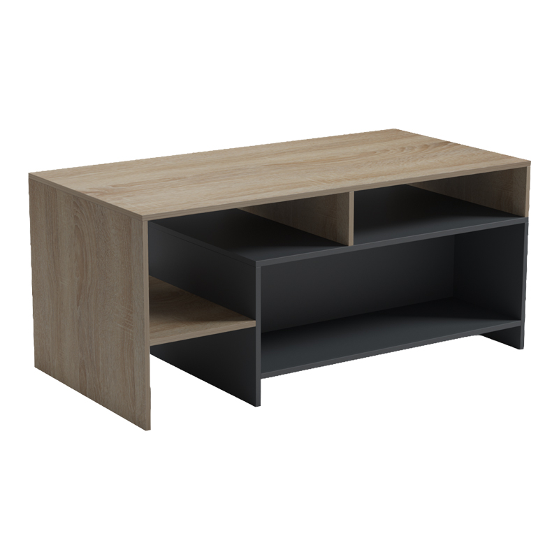 Τραπέζι σαλονιού Consa pakoworld sonoma - ανθρακί 120x60x52.8εκ