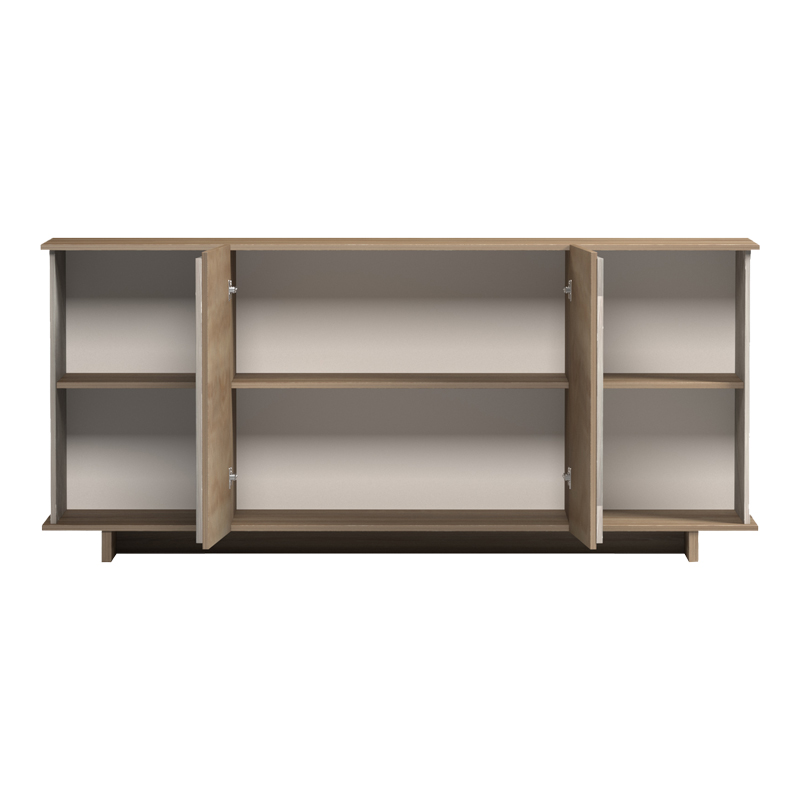 Μπουφές Zafore pakoworld sonoma - γκρι μπεζ όψη μαρμάρου 180x45x80εκ