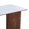 Τραπέζι Versy pakoworld sintered stone-mdf σε λευκό μαρμάρου με καρυδί βάση 160x90x75εκ