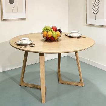 Τραπέζι Sedria pakoworld mdf σε φυσική απόχρωση Φ120x75εκ