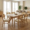 Τραπεζαρία Raffles pakoworld σετ 7τεμ rubberwood με pe rattanσε φυσική απόχρωση 150x90x76εκ