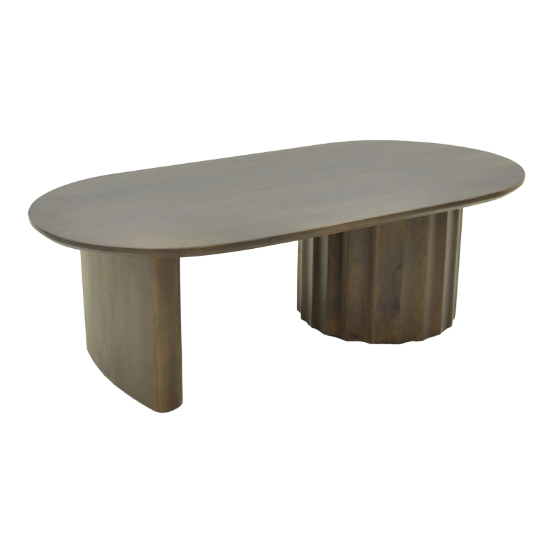 Τραπέζι σαλονιού Flute pakoworld wenge μασίφ ξύλο μάνγκο 130x65x40εκ