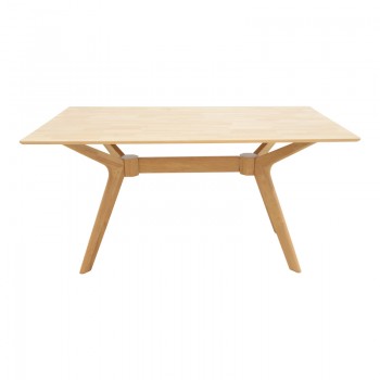 Τραπέζι Raffles pakoworld rubberwood με mdf σε φυσική απόχρωση 150x90x76εκ