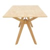 Τραπέζι Raffles pakoworld rubberwood με mdf σε φυσική απόχρωση 150x90x76εκ