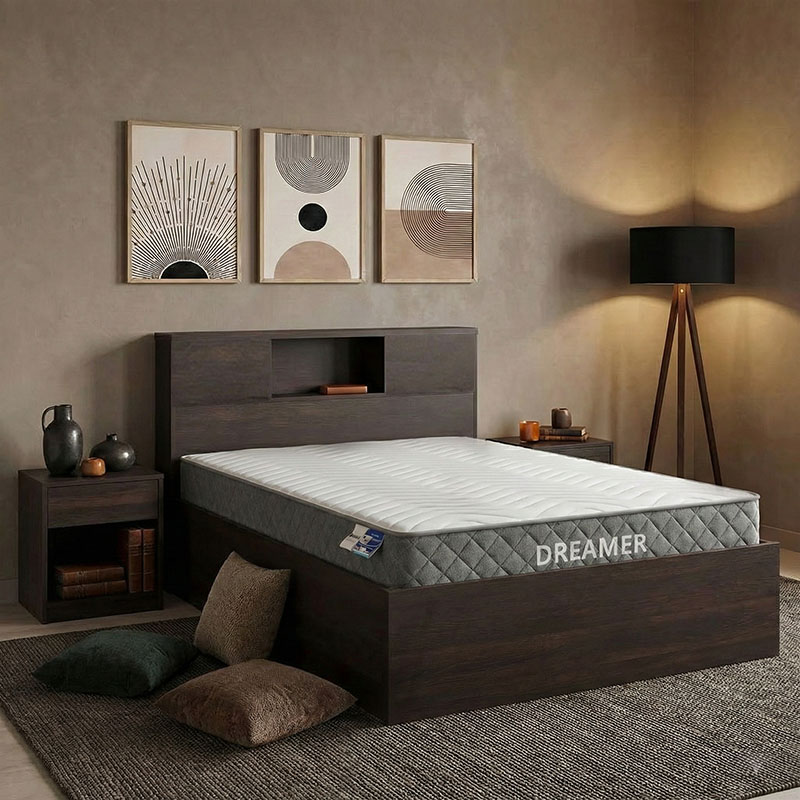 Κρεβάτι με στρώμα Olympus-Dreamer pakoworld wenge 120x200εκ