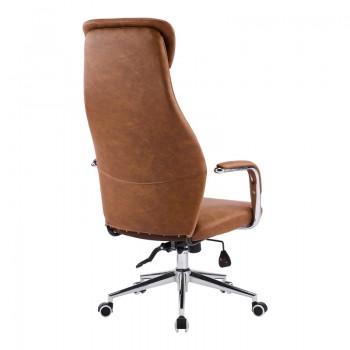 Καρέκλα γραφείου διευθυντή Ferka pakoworld καφέ pu 64x71x120-128εκ
