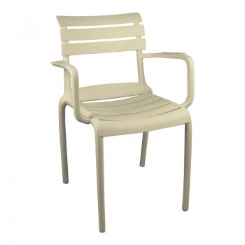 Πολυθρόνα Almea pakoworld στοιβαζόμενη pp cappuccino 58x56x82εκ