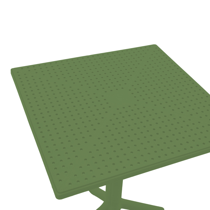 Τραπέζι Groovy pakoworld pp διατρητο σκούρο πράσινο 60x60x76εκ