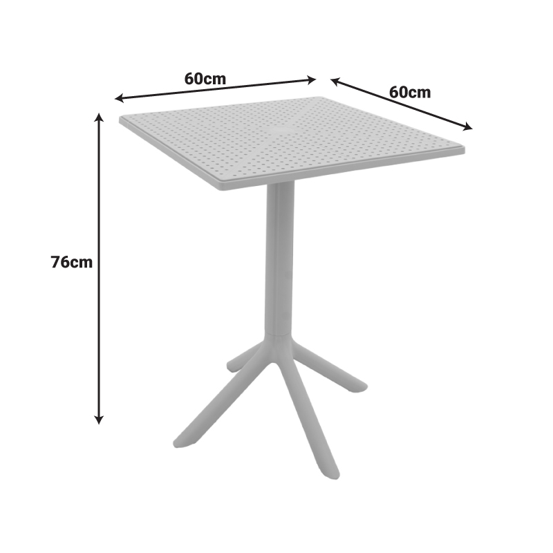 Τραπέζι Groovy pakoworld pp διατρητο σκούρο πράσινο 60x60x76εκ