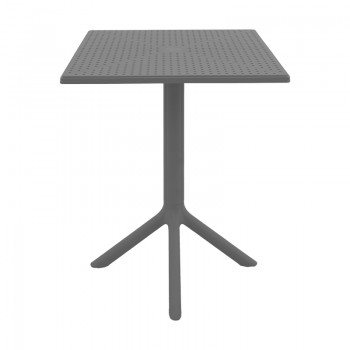 Τραπέζι Groovy pakoworld pp διατρητο ανθρακί 60x60x76εκ
