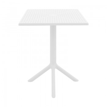 Τραπέζι Groovy pakoworld pp διατρητο λευκό 60x60x76εκ