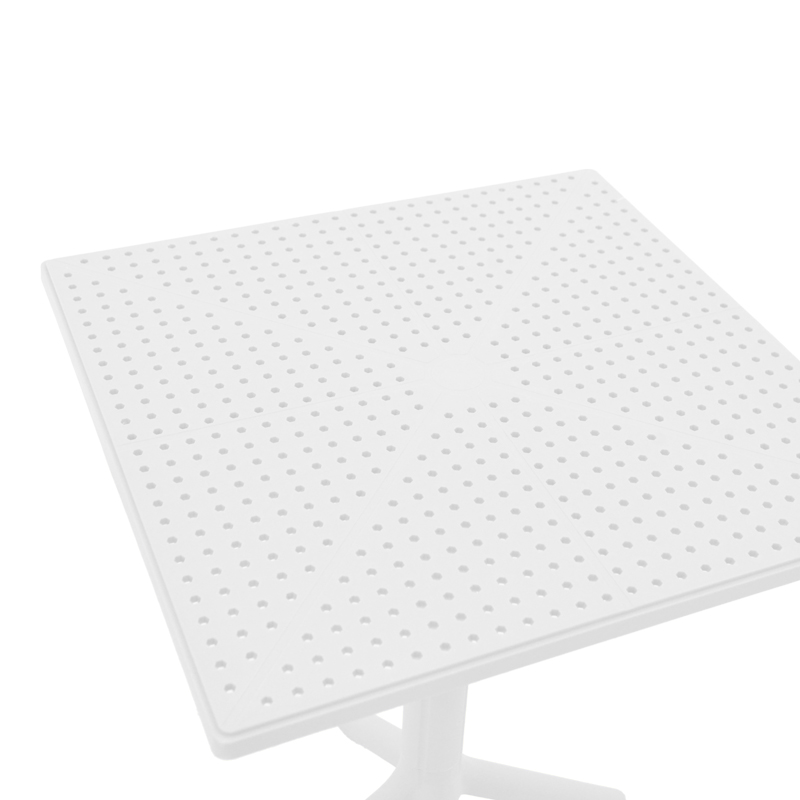 Τραπέζι Groovy pakoworld pp διατρητο λευκό 60x60x76εκ