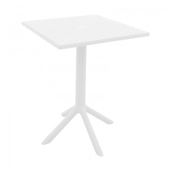 Τραπέζι Groovy pakoworld pp διατρητο λευκό 60x60x76εκ
