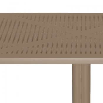 Τραπέζι Groovy pakoworld διατρητο pp cappuccino 80x80x74εκ
