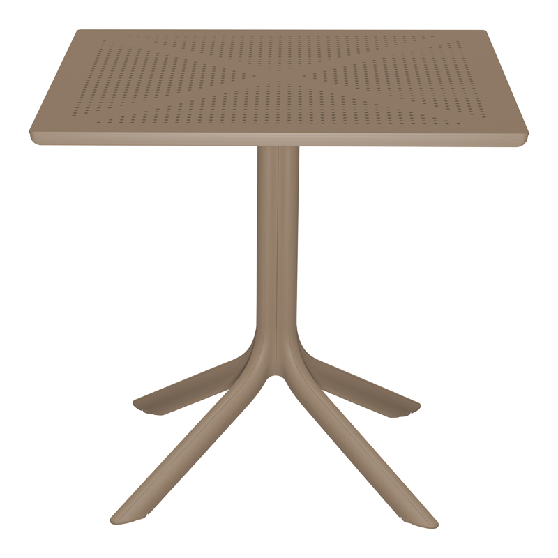 Τραπέζι Groovy pakoworld διατρητο pp cappuccino 80x80x74εκ