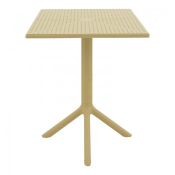 Τραπέζι Groovy pakoworld pp διατρητο cappuccino 60x60x76εκ