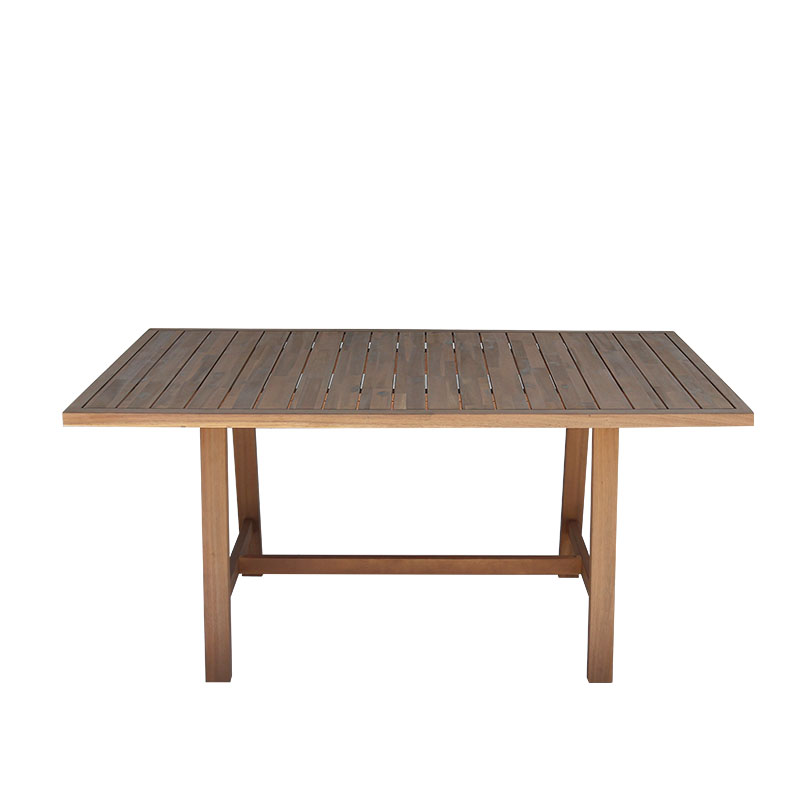 Τραπεζαρία Malibu pakoworld μασίφ ξύλο ακακίας 180x90x75εκ Σετ 7τεμ