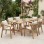 Τραπεζαρία Malibu pakoworld μασίφ ξύλο ακακίας 180x90x75εκ Σετ 7τεμ
