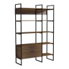 Βιβλιοθήκη Rhombo pakoworld καρυδί-μαύρο 120x35x180εκ