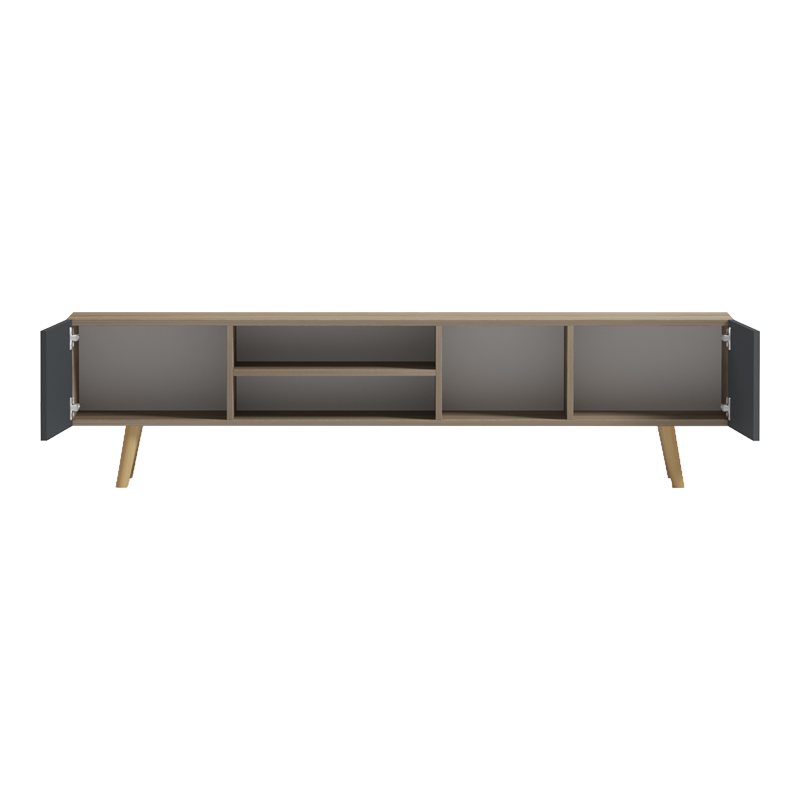 Έπιπλο τηλεόρασης Osclo pakoworld sonoma-ανθρακί 160x30x41εκ