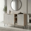 Μπουφές Balain pakoworld sonoma-γκρι μπεζ όψη μαρμάρου 142x35.5x83εκ