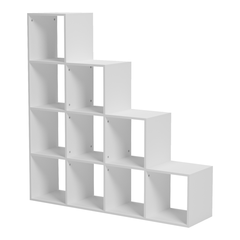 Βιβλιοθήκη Scala pakoworld λευκό 129.5x29x129.5εκ