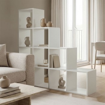 Βιβλιοθήκη Scala pakoworld λευκό 129.5x29x129.5εκ