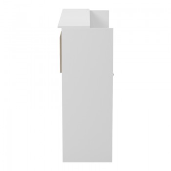 Γραφείο reception Optima pakoworld με led λευκό-sonoma 110x40x110εκ