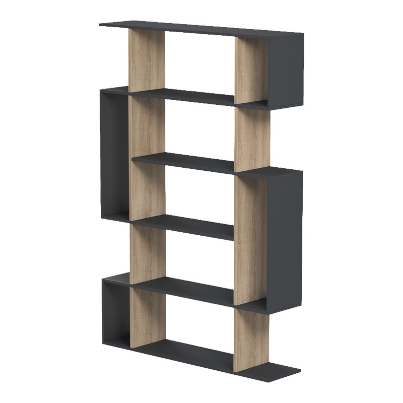 Βιβλιοθήκη Mito pakoworld ανθρακί - sonoma 108.5x25x161εκ