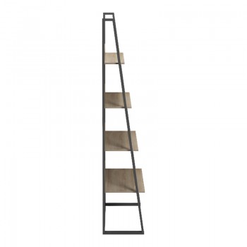 Βιβλιοθήκη-Ραφιέρα Alfa pakoworld sonoma-μαύρο μέταλλο 75x36x185εκ
