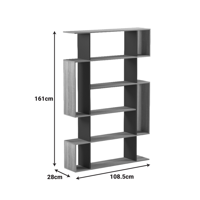 Βιβλιοθήκη Mito pakoworld sonoma - λευκό 108.5x25x161εκ