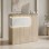 Γραφείο reception Optima pakoworld με led sonoma-λευκή όψη μαρμάρου 110x40x110εκ