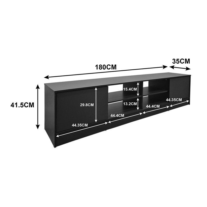 Έπιπλο τηλεόρασης Tivia pakoworld ανθρακί 180x35x41.5εκ