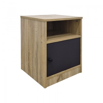 Κομοδίνο Lenea pakoworld sonoma-ανθρακί 40x40x50εκ