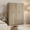 Ντουλάπα τρίφυλλη με 2 συρτάρια Alvia pakoworld sonoma 150x51x180εκ
