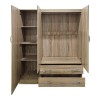 Ντουλάπα τρίφυλλη με 2 συρτάρια Alvia pakoworld sonoma 150x51x180εκ
