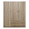 Ντουλάπα τρίφυλλη με 2 συρτάρια Alvia pakoworld sonoma 150x51x180εκ