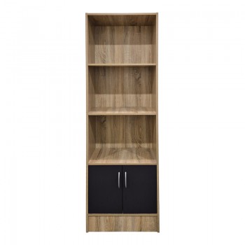 Βιβλιοθήκη Tekaro pakoworld sonoma-ανθρακί 57x33x180εκ