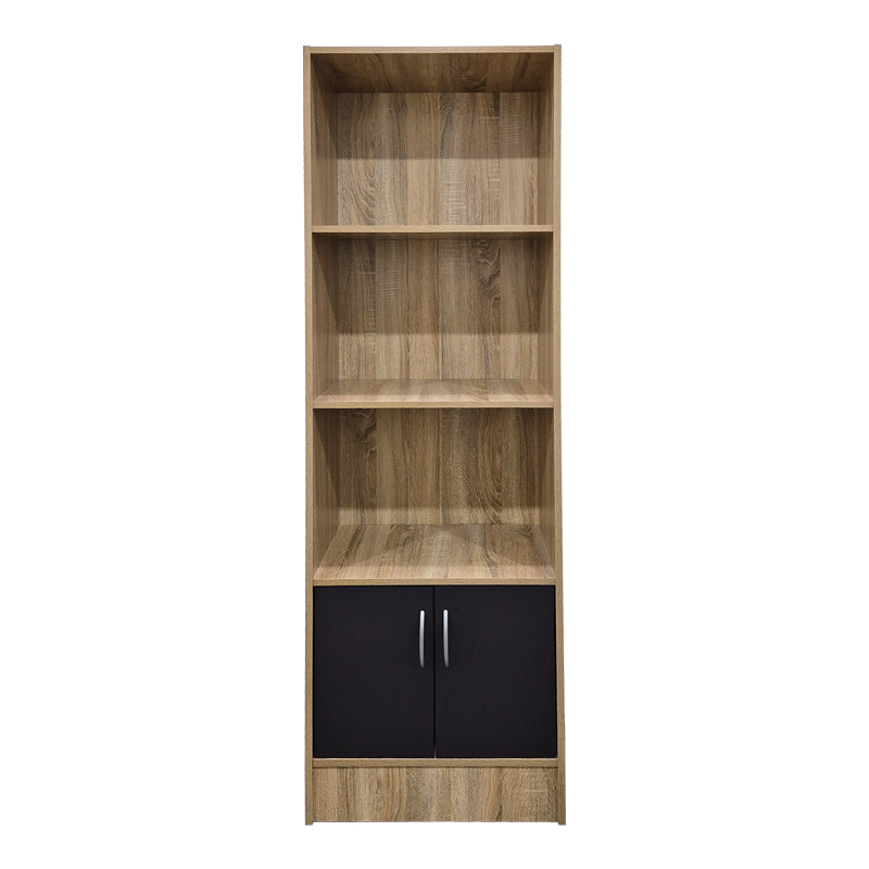 Βιβλιοθήκη Tekaro pakoworld sonoma-ανθρακί 57x33x180εκ