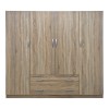 Ντουλάπα τετράφυλλη με 2 συρτάρια Alvia pakoworld sonoma 200x51x180εκ