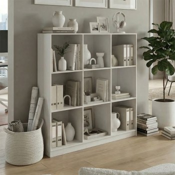 Βιβλιοθήκη Gridea pakoworld λευκό 119.5x30x121εκ